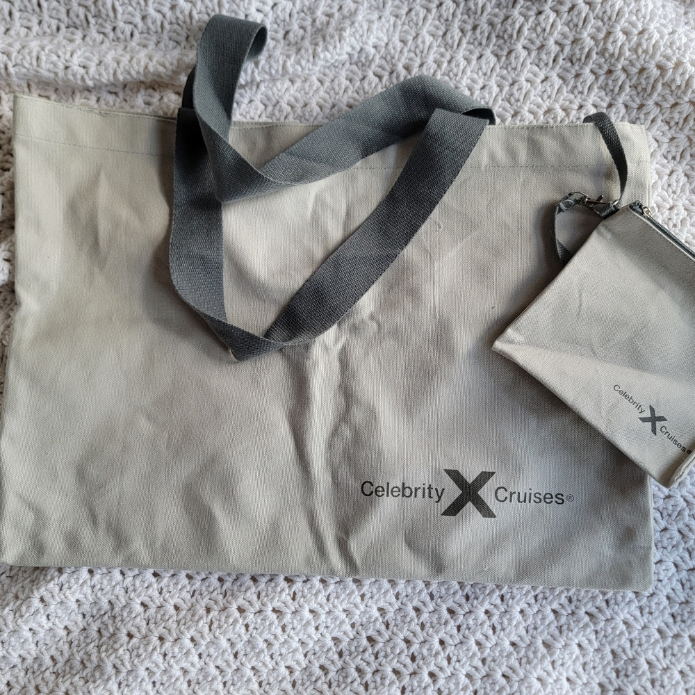 LAST CHANCE Celebrity Cruises Tote Bag With Coin Pouch Gray